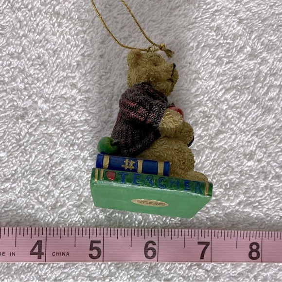 Vintage Teacher Bear with Apple Ornament Figurine Collectible - Picture 6 of 9